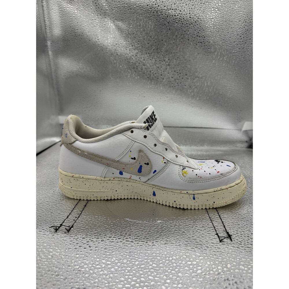 nike air force 1 lv 8 3 gs low paint splatter dj2598-100 size 7y No Laces #2 - Picture 2 of 9
